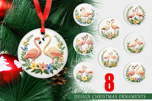 Ornament Flamingo Embroidery Review for Craft Fair Products