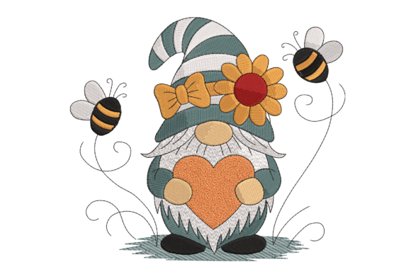 Spring Bee Gnome Embroidery Design Review